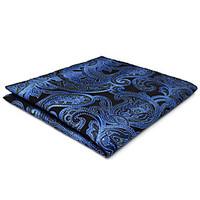 ch23 new business mens handkerchiefs pocket square blue black paisley  ...