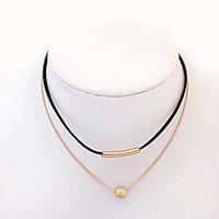 choker necklaces jewelry daily round tube fashion double layer alloy r ...