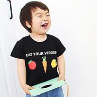 Children\'s Fashion And Lovely Vegetables Radish Three Color Stereoscopic Printing Short Sleeve T-Shirt