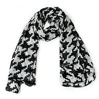 chiffon scarves check grid korea scarf shawl thin long rectangle women ...