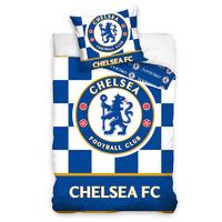 Chelsea FC Checked Single Duvet Cover Set