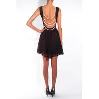 Chiffon Skater Dress With Pearl Back