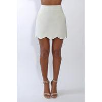 Chloe Sims Wears White Scallop Edge Co-ord Skirt
