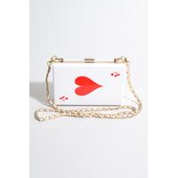 Chloe Sims Wears White And Red Heart Card Box Bag