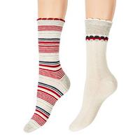 Charnos Textured Top And Stripe Socks 2PP