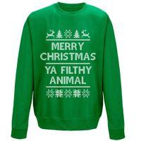 Christmas Sweatshirt - Merry Christmas Ya Filthy Animal