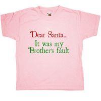 Christmas Kids T Shirt - It Was My Brothers Fault