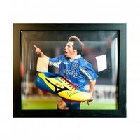 chelsea fc zola signed boot framed