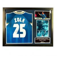 chelsea fc zola signed shirt framed