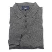 Charcoal Smooth Knit Polo Style Jumper S - Savile Row