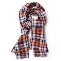 Checked Scarf - Persian Blue