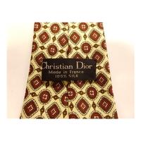 christian dior silk tie champagne with burgundy design