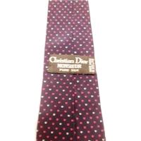 Christian Dior Navy Blue and Red Spotty Tie