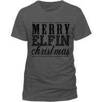 Christmas Generic - Elfin Xmas Unisex Large T-Shirt - Grey