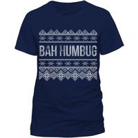 Christmas Generic - Bah Humbug Unisex Small T-Shirt - Blue