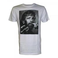 chuck norris selfie with moustache finger mens x large white t shirt