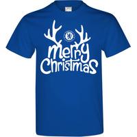 Chelsea Fc Mens Official Merry Christmas Football Crest T-shirt (small)