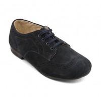 charles navy blue suede boys lace up classic shoes