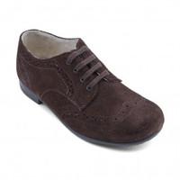 Charles, Dark Brown Suede Boys Lace-up Classic Shoes