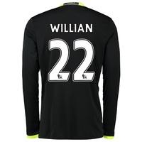 chelsea away shirt 16 17 long sleeve with willian 22 printing black