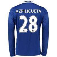 Chelsea Home Shirt 2016-17 - Long Sleeve with Azpilicueta 28 printing, Blue