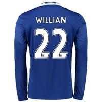 chelsea home shirt 2016 17 long sleeve with willian 22 printing blue