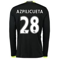 chelsea away shirt 16 17 kids long sleeve with azpilicueta 28 prin bla ...