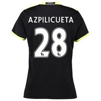 Chelsea Away Shirt 16-17 - Womens with Azpilicueta 28 printing, Black