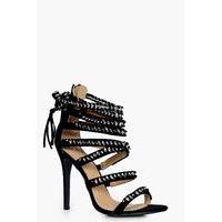 Chain Wrap Strap Heel - black