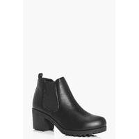 Chunky Cleated Heel Chelsea Boot - black