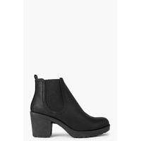 Chunky Cleated Heel Chelsea Boot - black