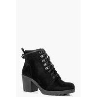 Chunky Lace Up Hiker - black