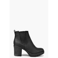 Chunky Cleated Heel Chelsea Boot - black