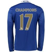 chelsea home shirt 2016 17 long sleeve with champions 17 printing blue