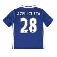 Chelsea Home Shirt 2016-17 - Kids with Azpilicueta 28 printing, Blue