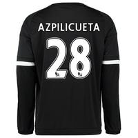 chelsea third shirt 201516 long sleeve black with azpilicueta 28 pr wh ...