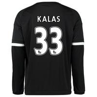 chelsea third shirt 201516 long sleeve black with kalas 33 printing wh ...