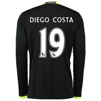 Chelsea Away Shirt 16-17 - Kids - Long Sleeve with Diego Costa 19 prin, Black