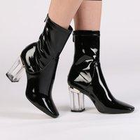 chloe perspex heeled ankle boots black