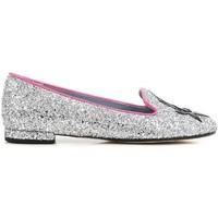 chiara ferragni cf1214glitargefux womens loafers casual shoes in silve ...