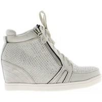 Chaussmoi Baskets compensées montantes gris clair avec strass à talon de 6 women\'s Shoes (High-top Trainers) in grey