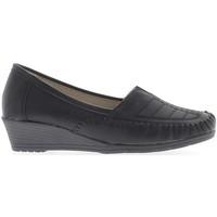 Chaussmoi Black woman comfort moccasins with heels offset 4 cm women\'s Shoes (Pumps / Ballerinas) in black