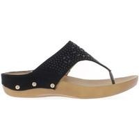 chaussmoi aspect black flat sandals suede and strass womens flip flops ...