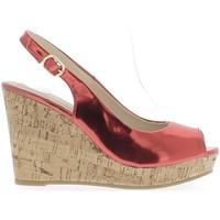 Chaussmoi Sandals red compensated women metallic 10.5 cm heel women\'s Sandals in red