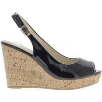 Chaussmoi Sandals black compensated women painted 10.5 cm heel women\'s Sandals in black