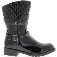 chaussmoi boots women black varnished heel 4cm filled womens high boot ...
