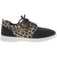 chaussmoi sneakers black effect woman honeycomb with inserts leopard w ...