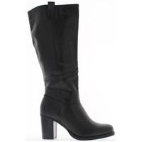 chaussmoi black women boots with thick 8cm heels womens high boots in  ...