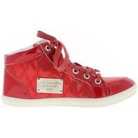 Chaussmoi Red high-top Shoes Sneakers with decorative metal plate women\'s Trainers in red