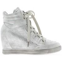 Chaussmoi Sneakers offset rising silver with Rhinestones to 7.5 cm heel women\'s Trainers in grey